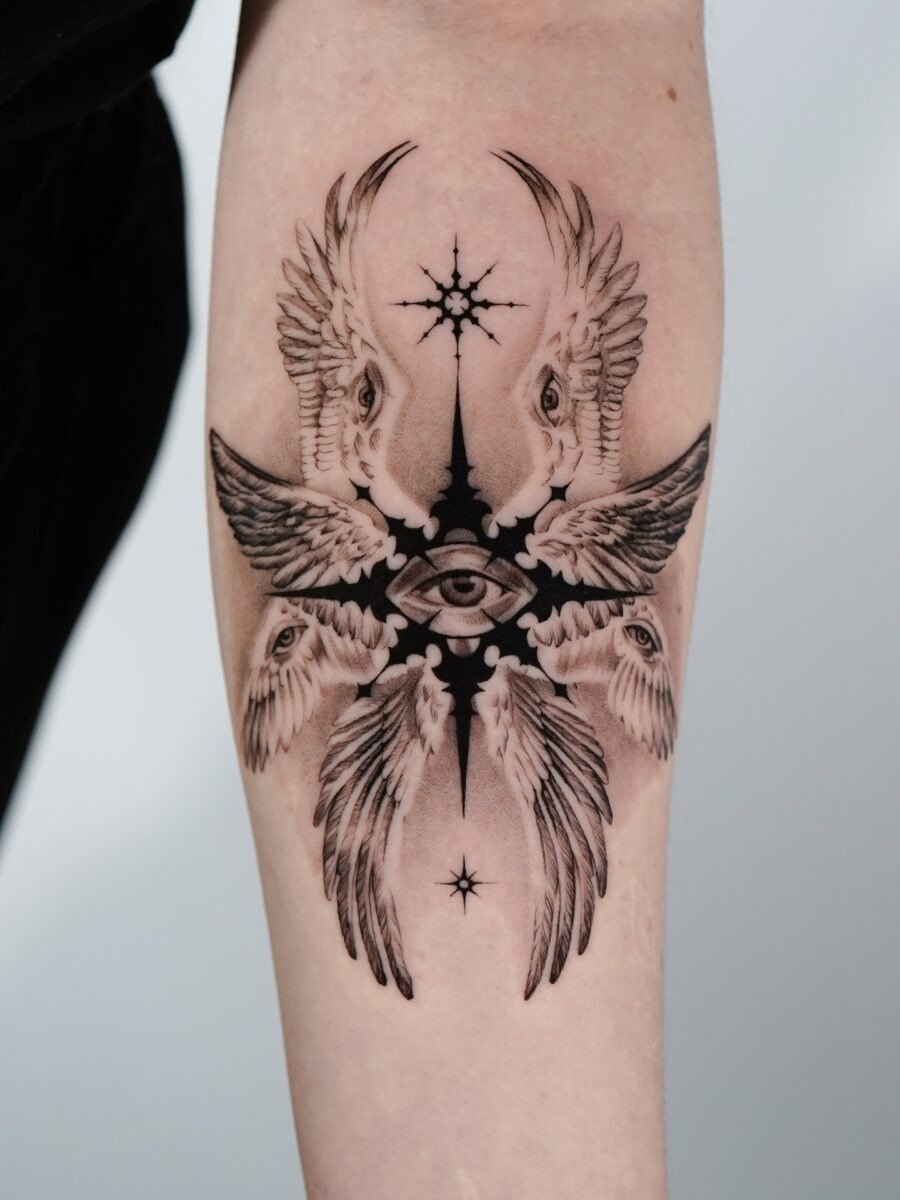 Iconic lamb design with Christian symbolism. Tattoo Design