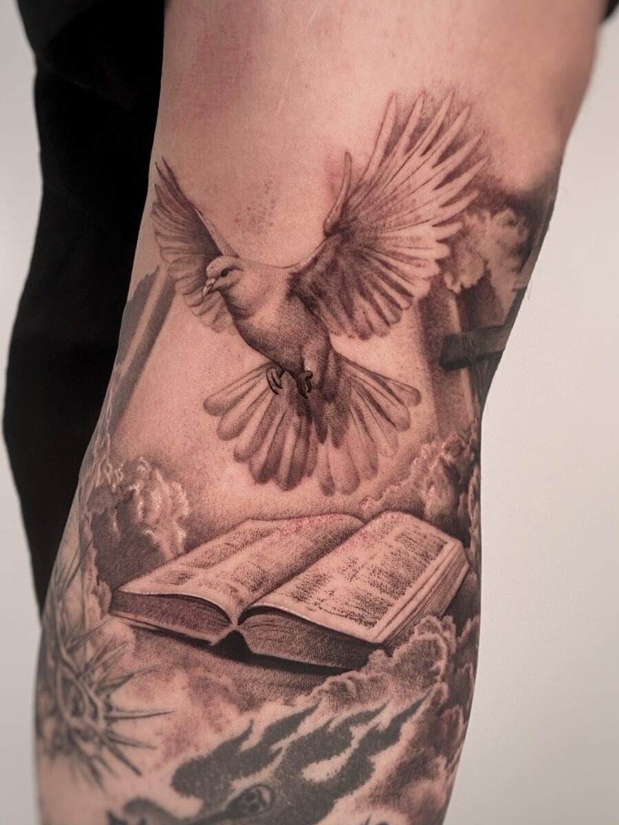 Intricate Yeshua tattoo with floral accents Tattoo Design