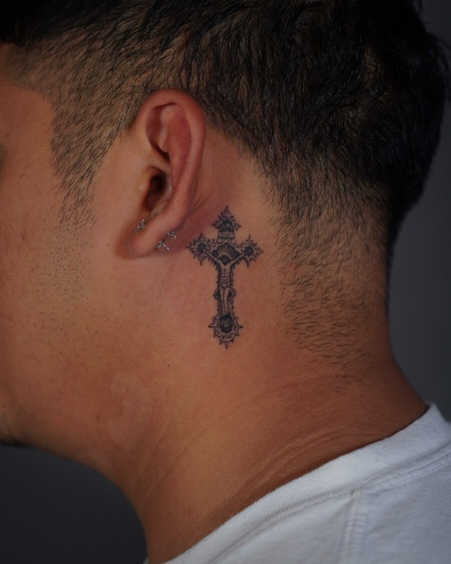 Majestic angel tattoo with intricate details Tattoo Design