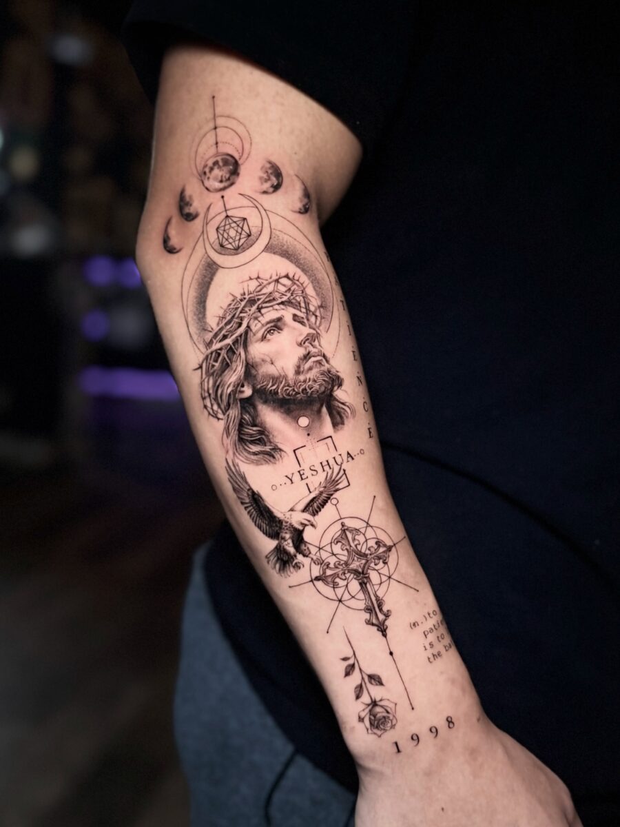 Powerful depiction of Archangel Michael tattoo Tattoo Design