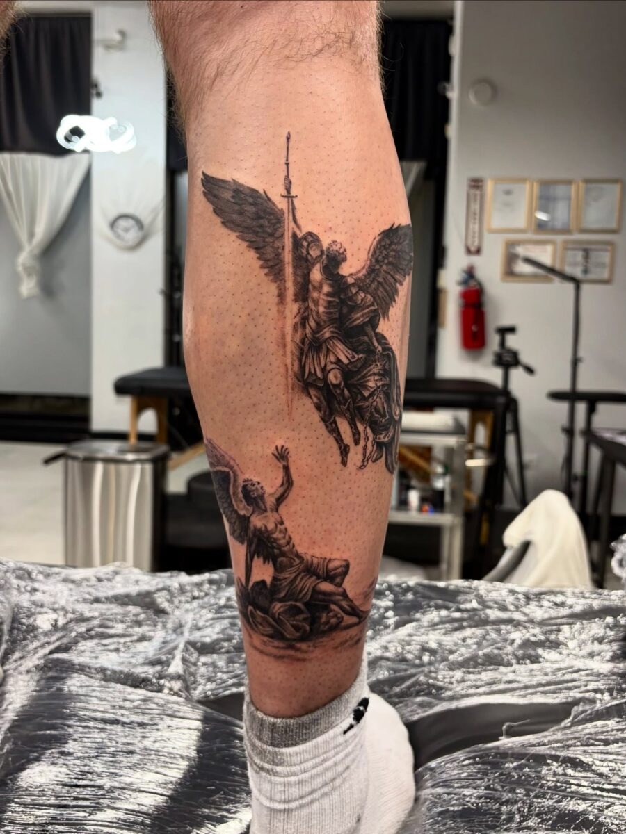 Stunning depiction of Archangel Michael tattoo Tattoo Design