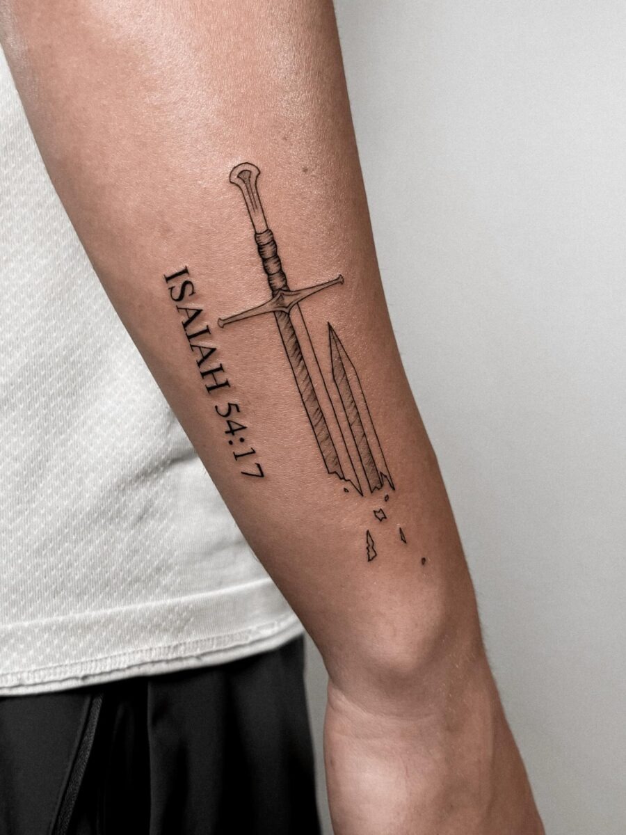 Stylish depiction of faith in body art Tattoo Design
