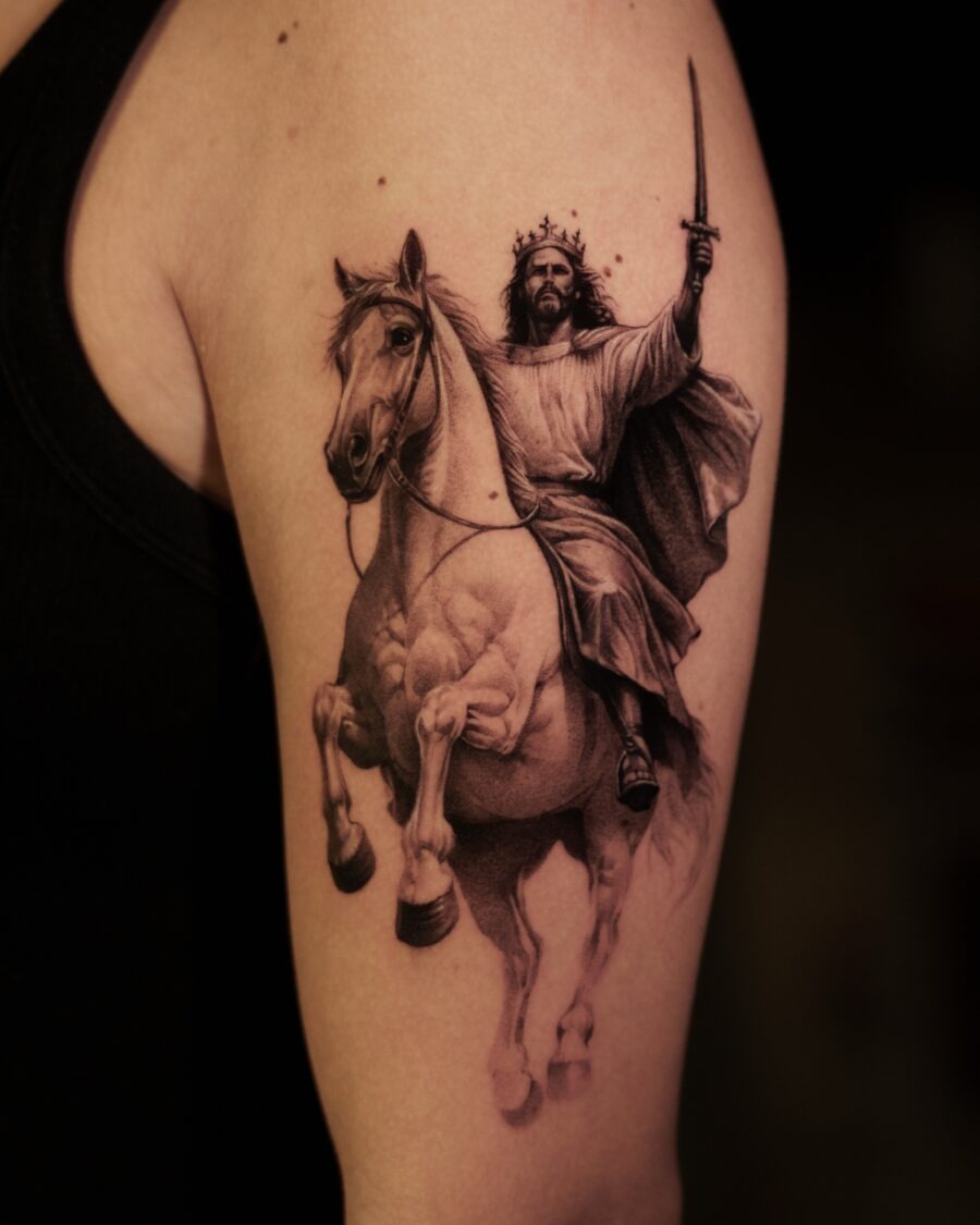 Symbolic Shepherd and Dog Design Tattoo Tattoo Design