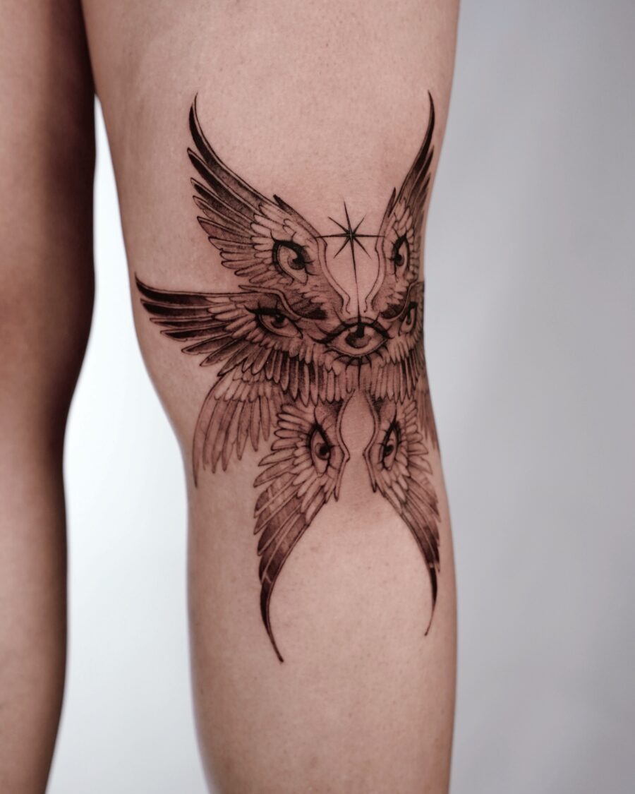 Symbolic tattoo featuring a dove and cross Tattoo Design