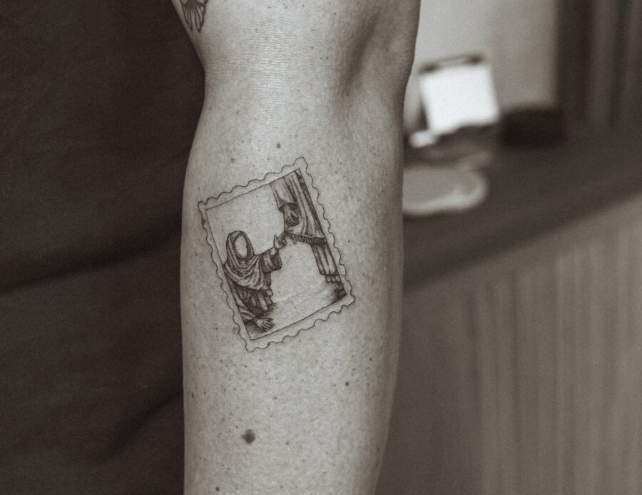 Symbolic tattoo of Jesus with crown Tattoo Design