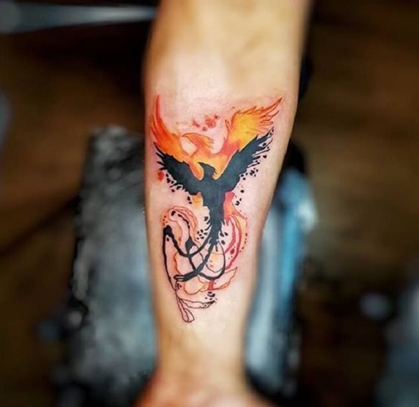 Flaming Phoenix Rising from the Ashes Tattoo Tattoo Design
