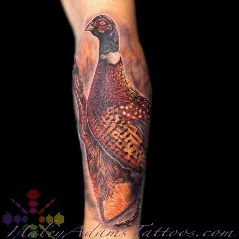 Realistic Pheasant in Nature Full-Color Tattoo Tattoo Design