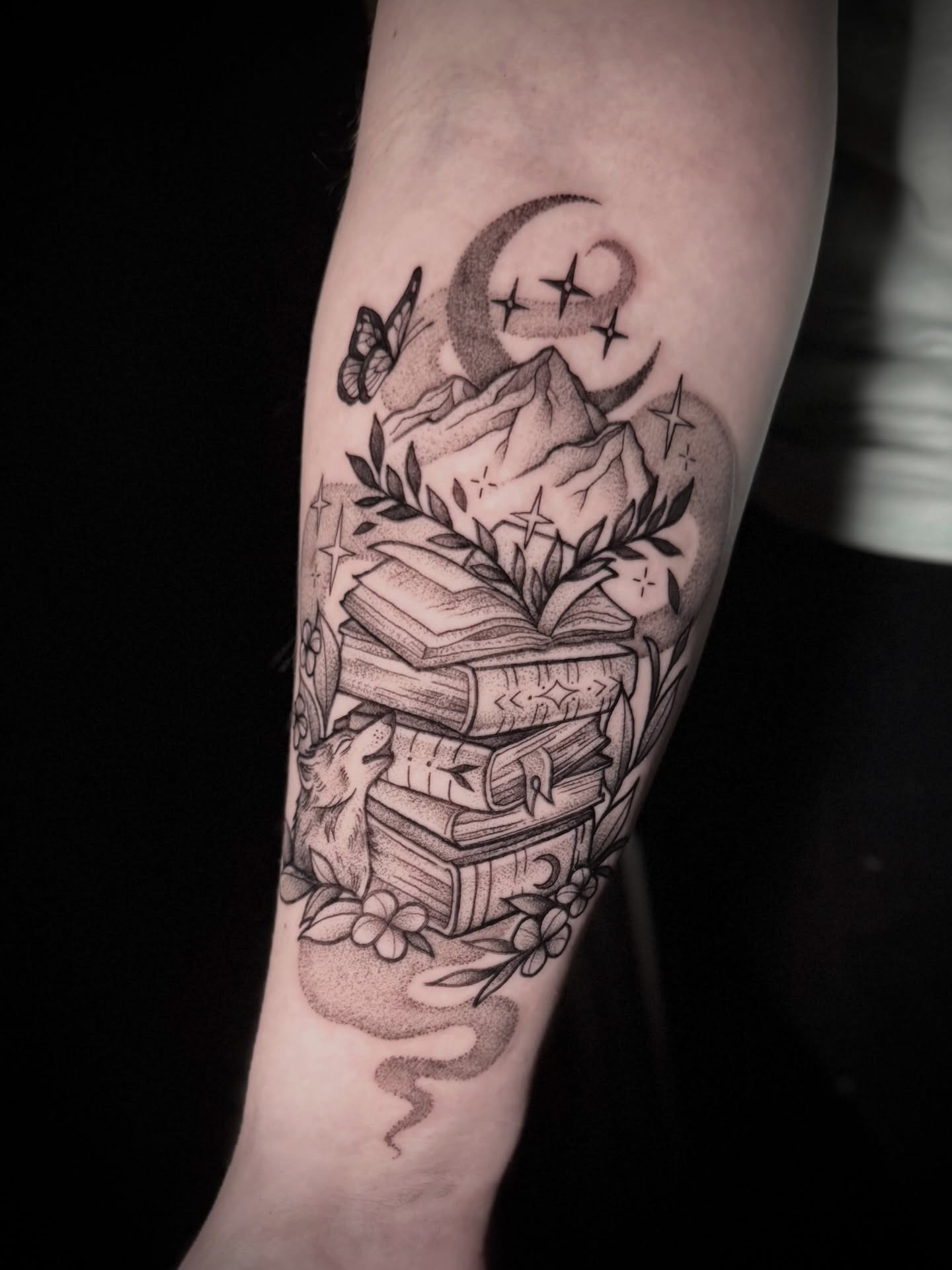 Enchanted Book Stack Tattoo Tattoo Design