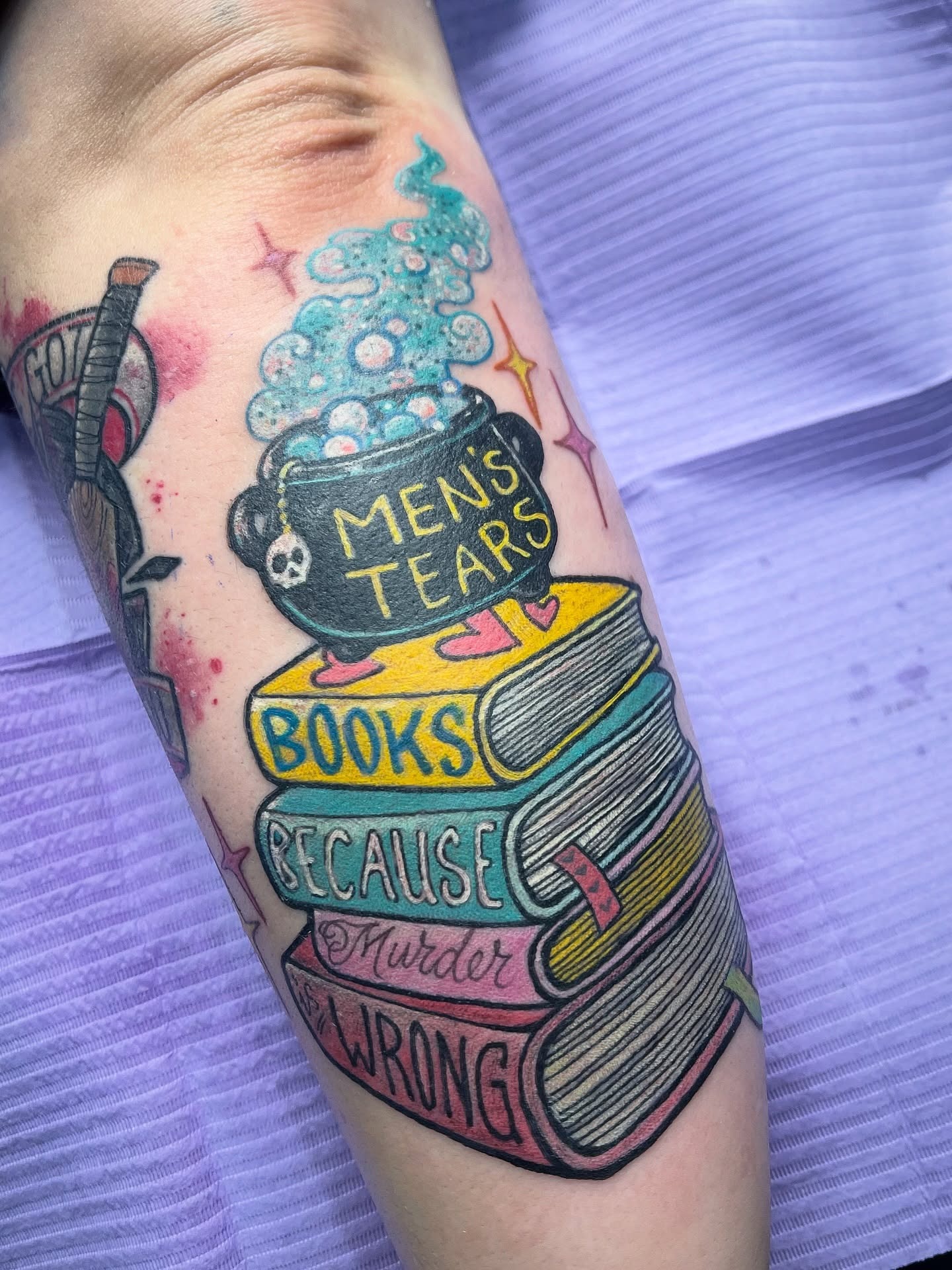 Murder Mystery Book Stack Tattoo Tattoo Design