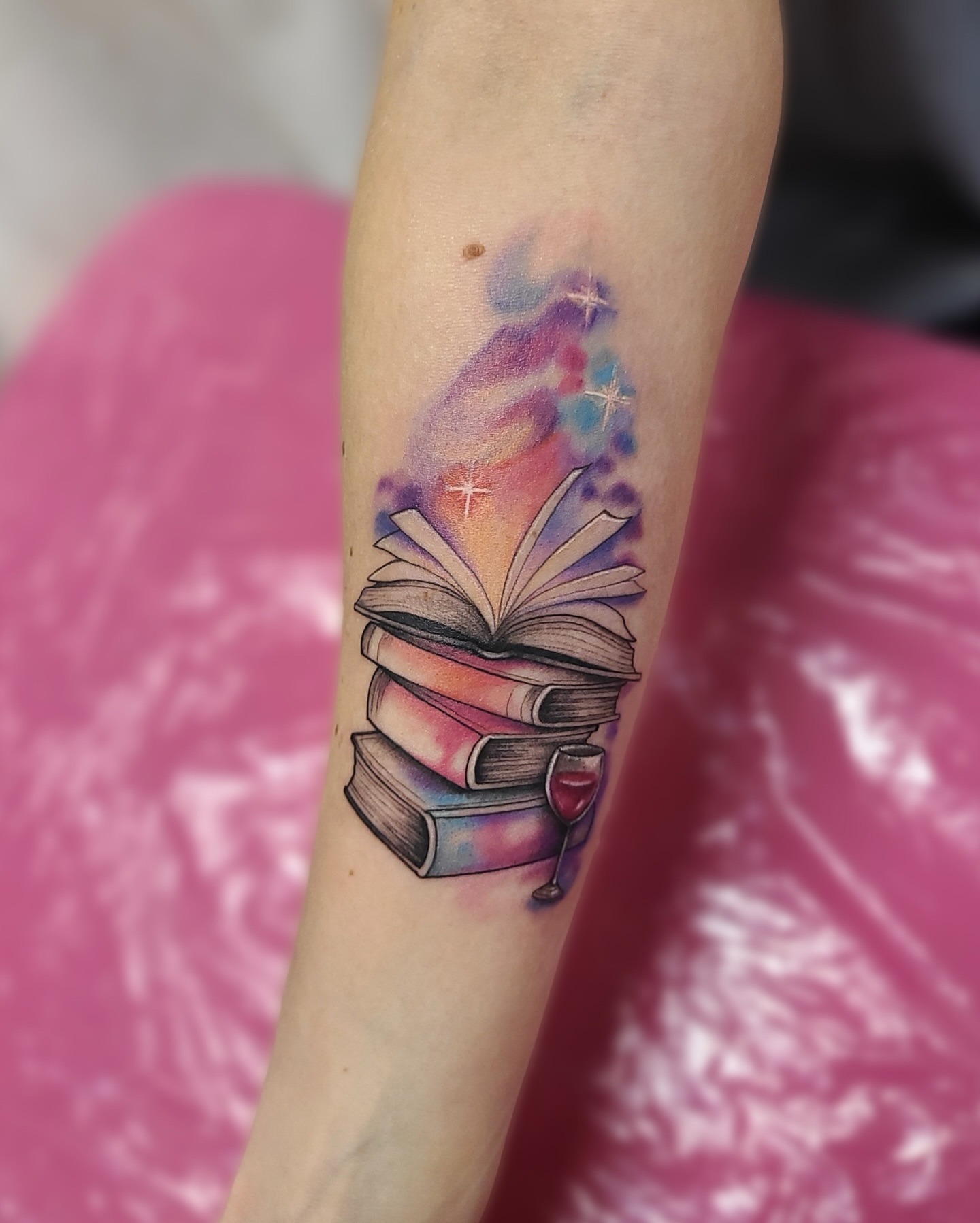 Stacked Books With Open Pages Tattoo Tattoo Design