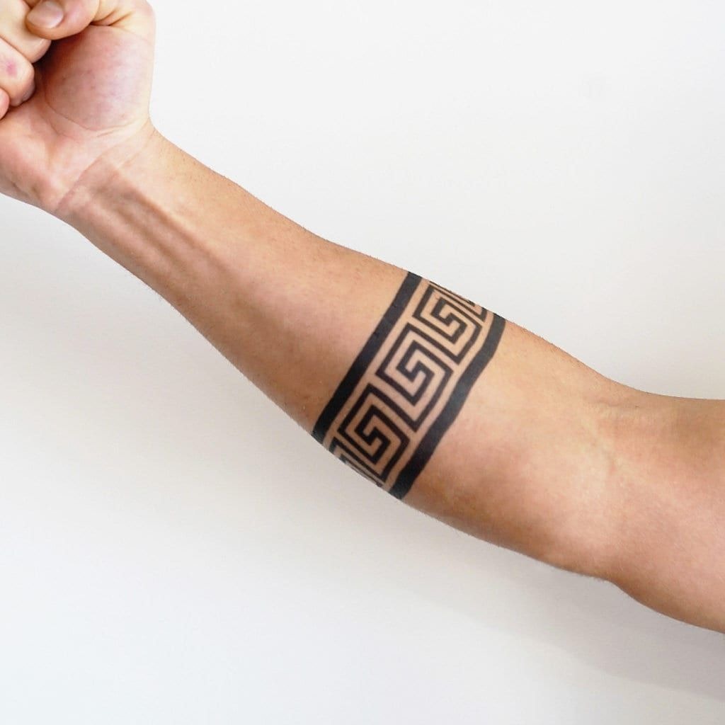 Bold Greek Key Armband Tattoo Design