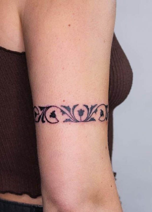 Classic Ornamental Band with Soft Curves Tattoo Design