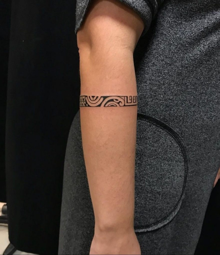 Geometric Minimal Arm Band Tattoo Design