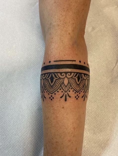 Ornamental Mandala Wristband Tattoo Design