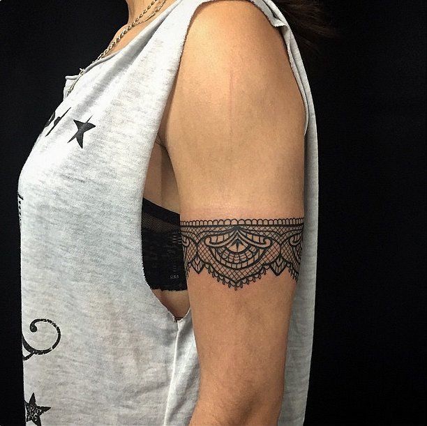 Upper Arm Lace Band Tattoo Tattoo Design