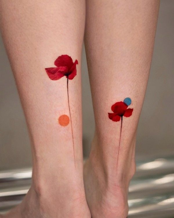 Minimalist Abstract Pair Tattoo Design