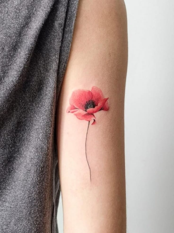 Solo Petal on the Arm Tattoo Design