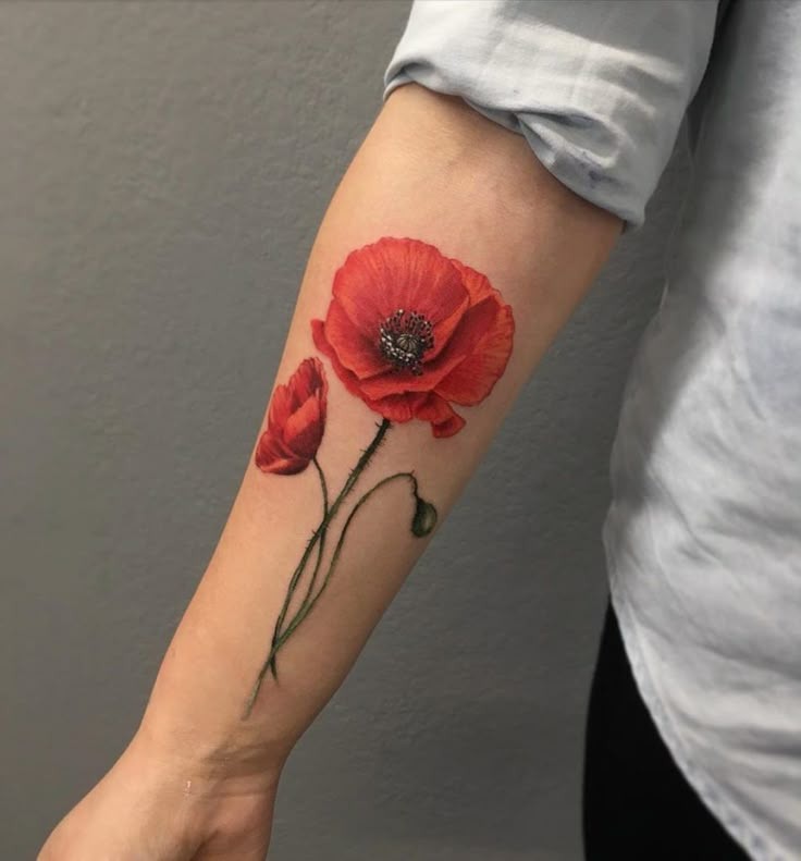 Vibrant Red Realism Tattoo Design