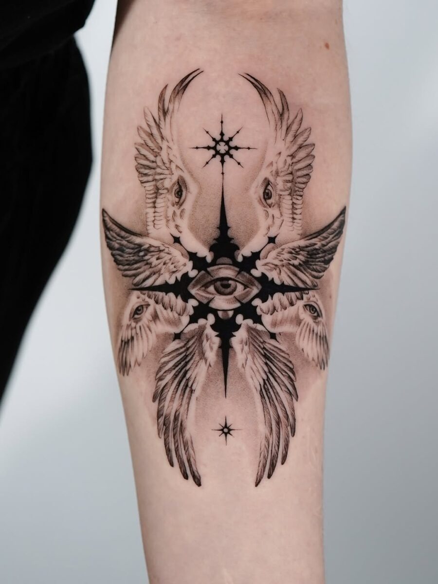 Intricate celestial design with ethereal elements Tattoo Design
