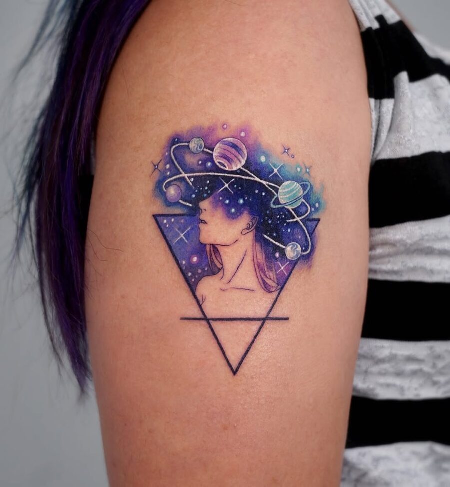 Stunning celestial tattoo showcasing cosmic beauty Tattoo Design