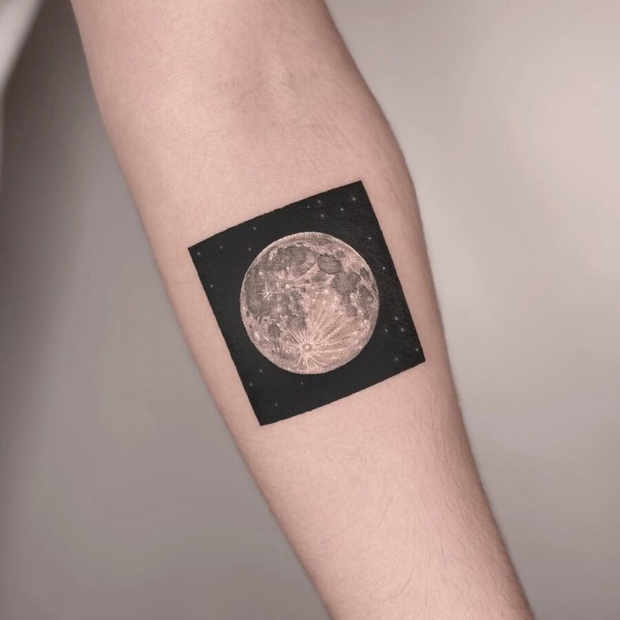Stunning crescent moon tattoo with celestial vibe Tattoo Design