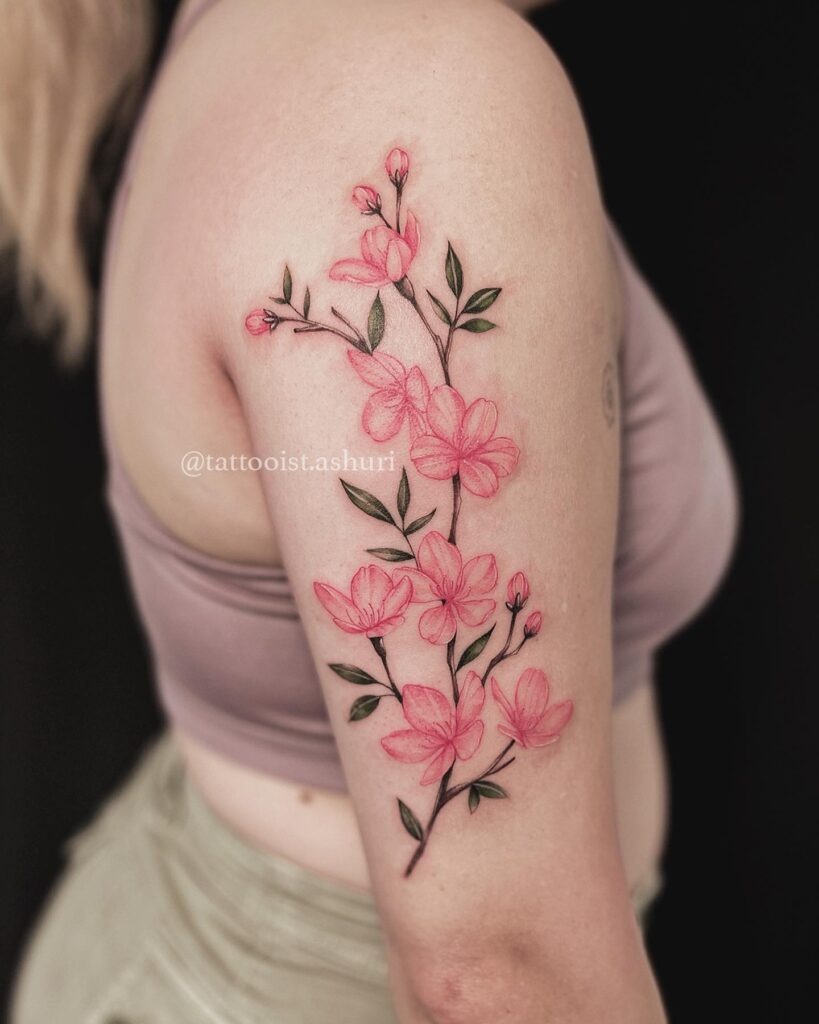 Blooming Cherry Blossom Arm Tattoo Tattoo Design