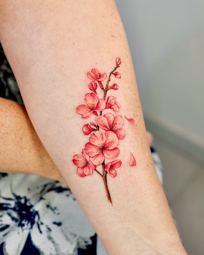 Delicate Cherry Blossom Branch Tattoo Tattoo Design
