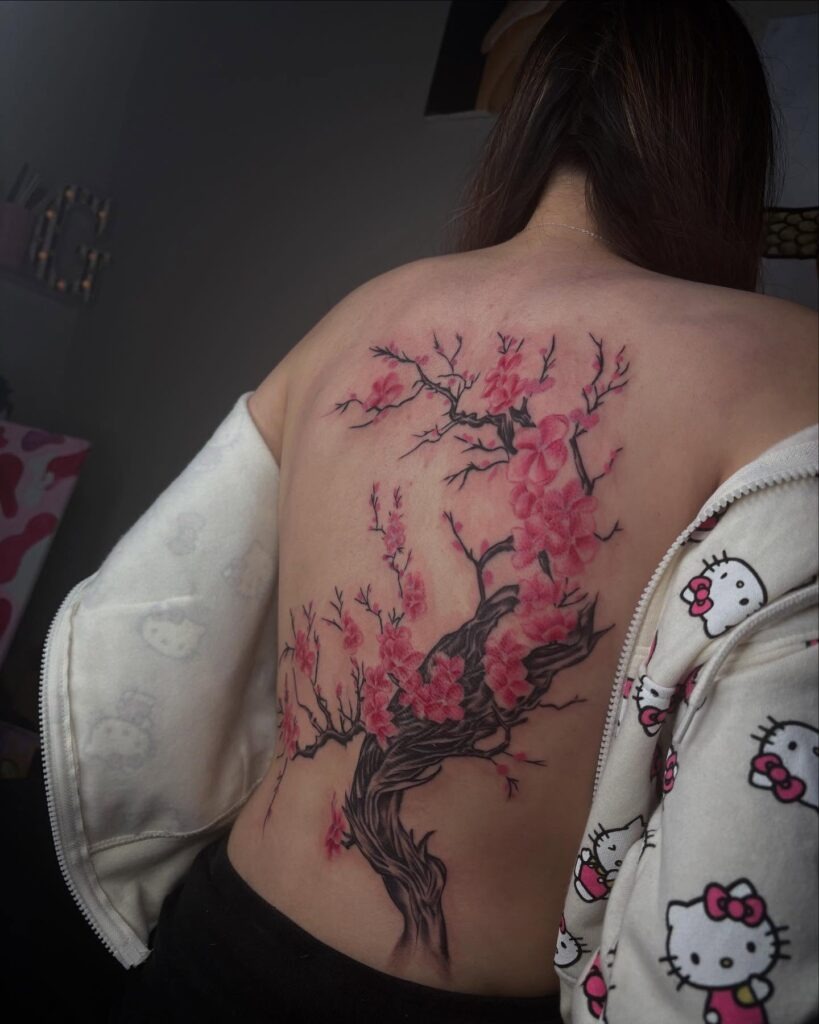 Full Back Cherry Blossom Tree Tattoo Tattoo Design