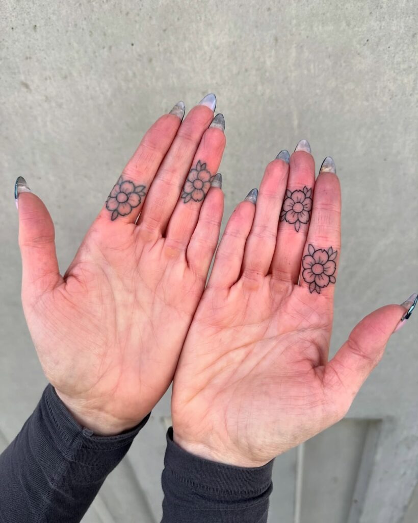 Minimal Cherry Blossom Finger Tattoos Tattoo Design