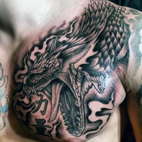 Dragon’s Scream Full Chest Tattoo Tattoo Design