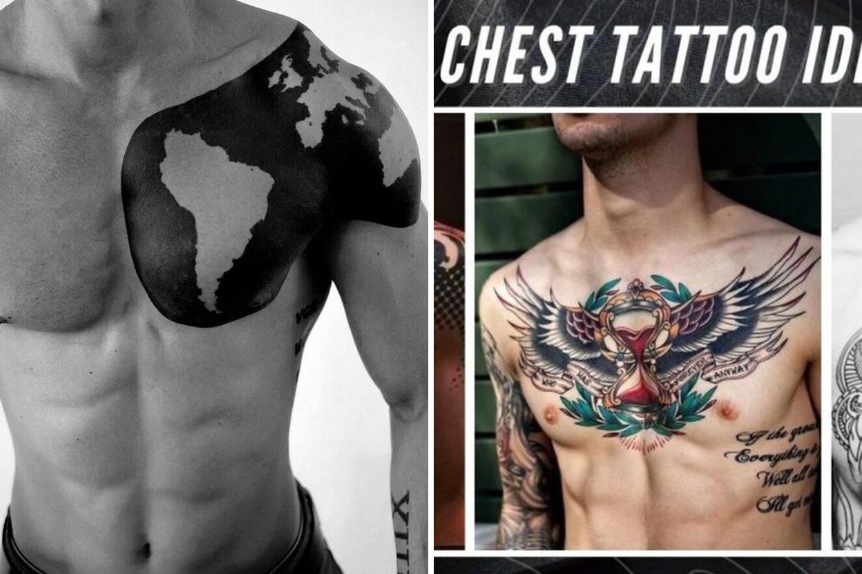 59+ Delicate Chest Tattoo Ideas For Expressive Body Art Featured Lookbook Collage