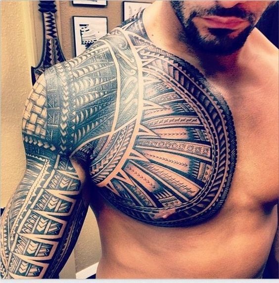 Half A Spiral Half Chest Tattoo Tattoo Design
