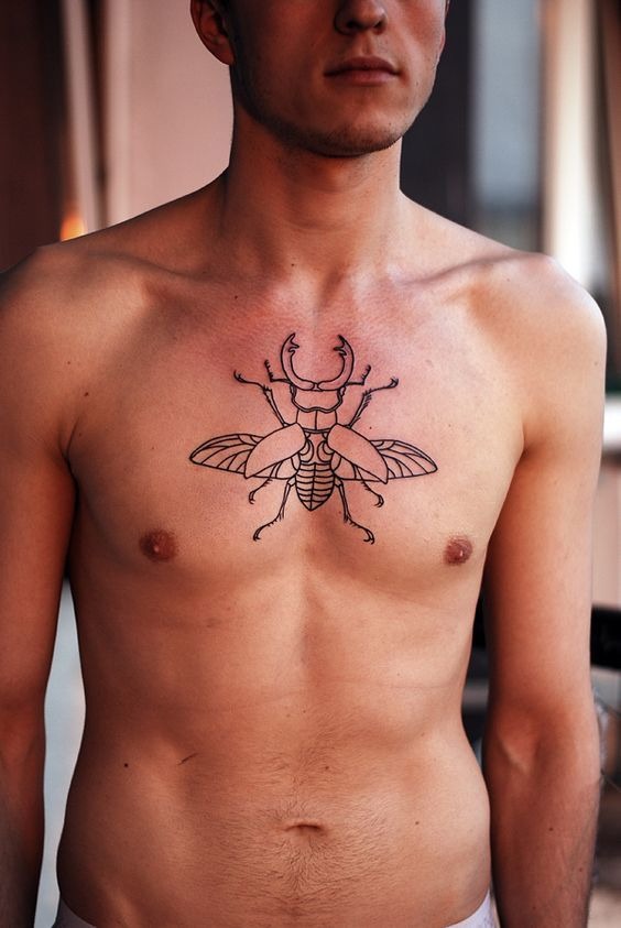 Insect Drawing Simple Chest Tattoo Tattoo Design