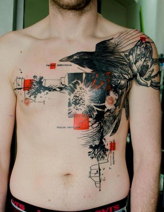 Irregular Chest Design Chest Tattoo Tattoo Design