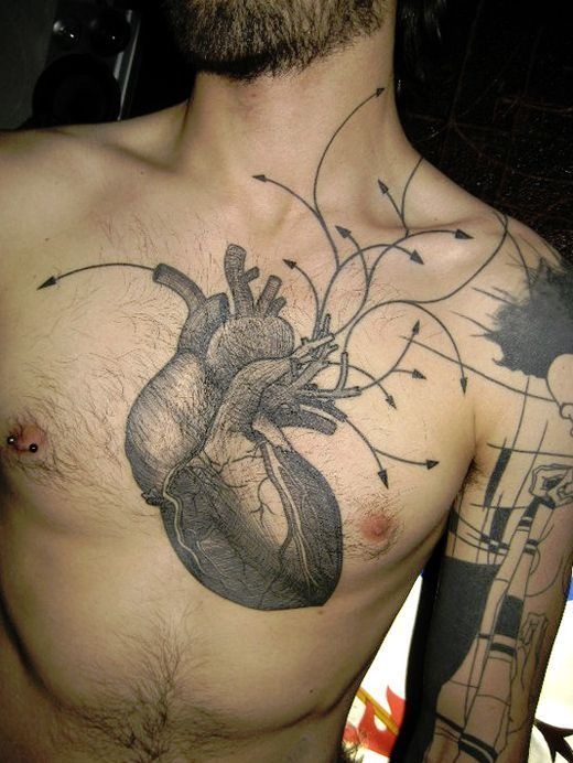 Mixed Media Chest Tattoos Tattoo Design