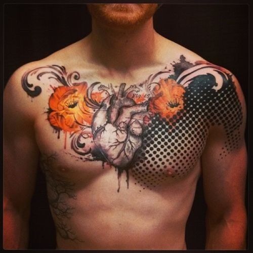 Phoenix Rising Chest Tattoos Tattoo Design