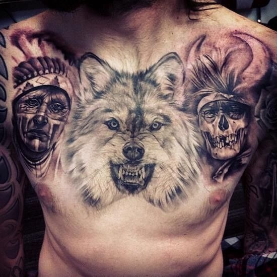 Rams Interlocked Chest Tattoos Tattoo Design