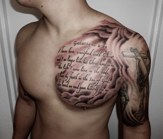 Top Left Chest Bible Verse Tattoo Chest Tattoo Tattoo Design