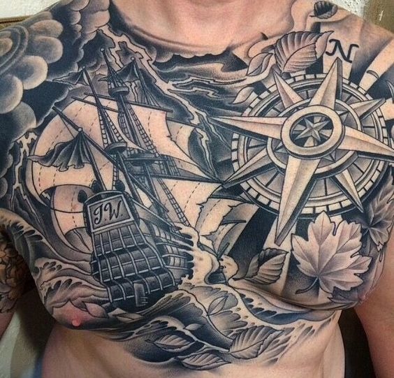 Whole Chest Nautical Tattoo Tattoo Design