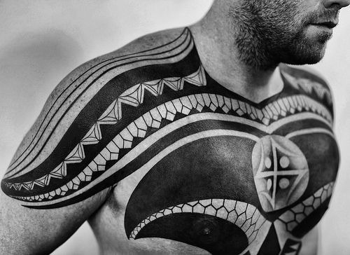 World on Shoulder Chest Tattoos Tattoo Design