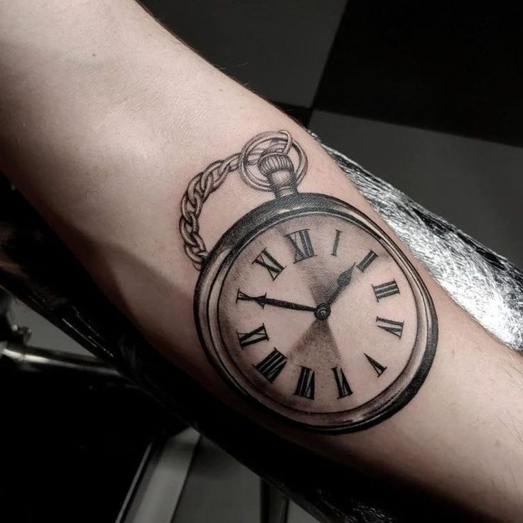 Bold and realistic timepiece Tattoo Design