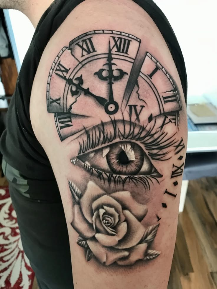 Heart shaped watch with sunflowers Tattoo Design