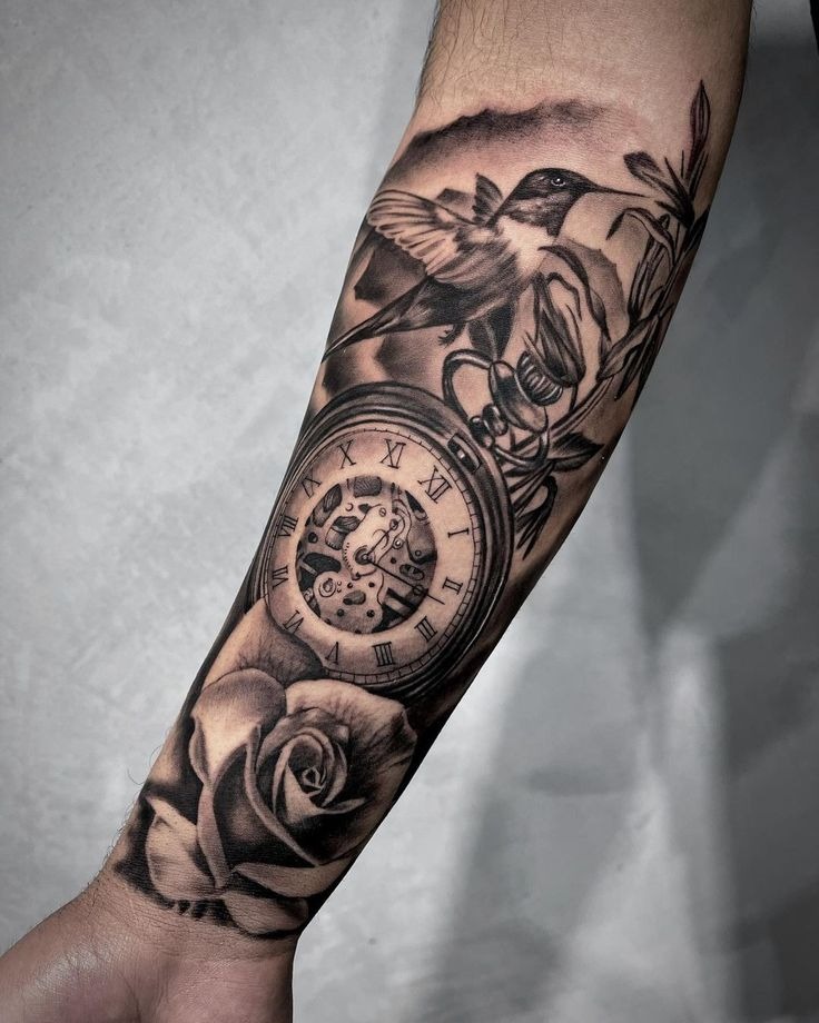 Hourglass framed by time Tattoo Design