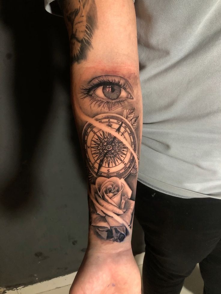 Minimalist flow with date marker Tattoo Design