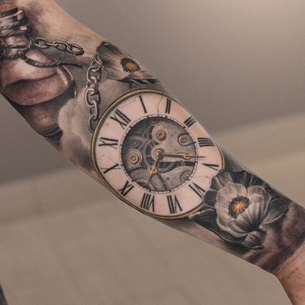 Subtle color with open face design Tattoo Design