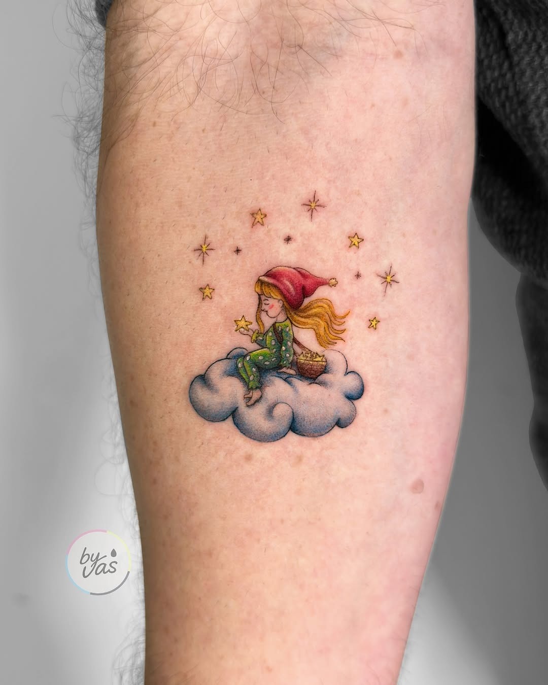 Charming cloud-themed tattoo with a whimsical vibe Tattoo Design