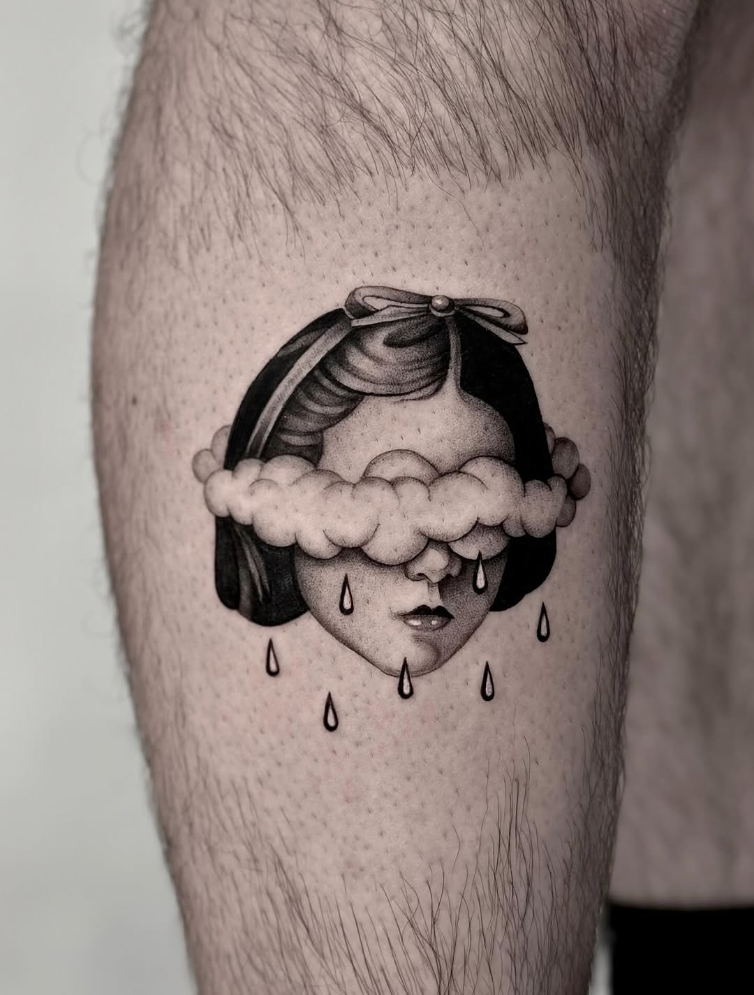Melancholic beauty captured in cloud tattoos Tattoo Design