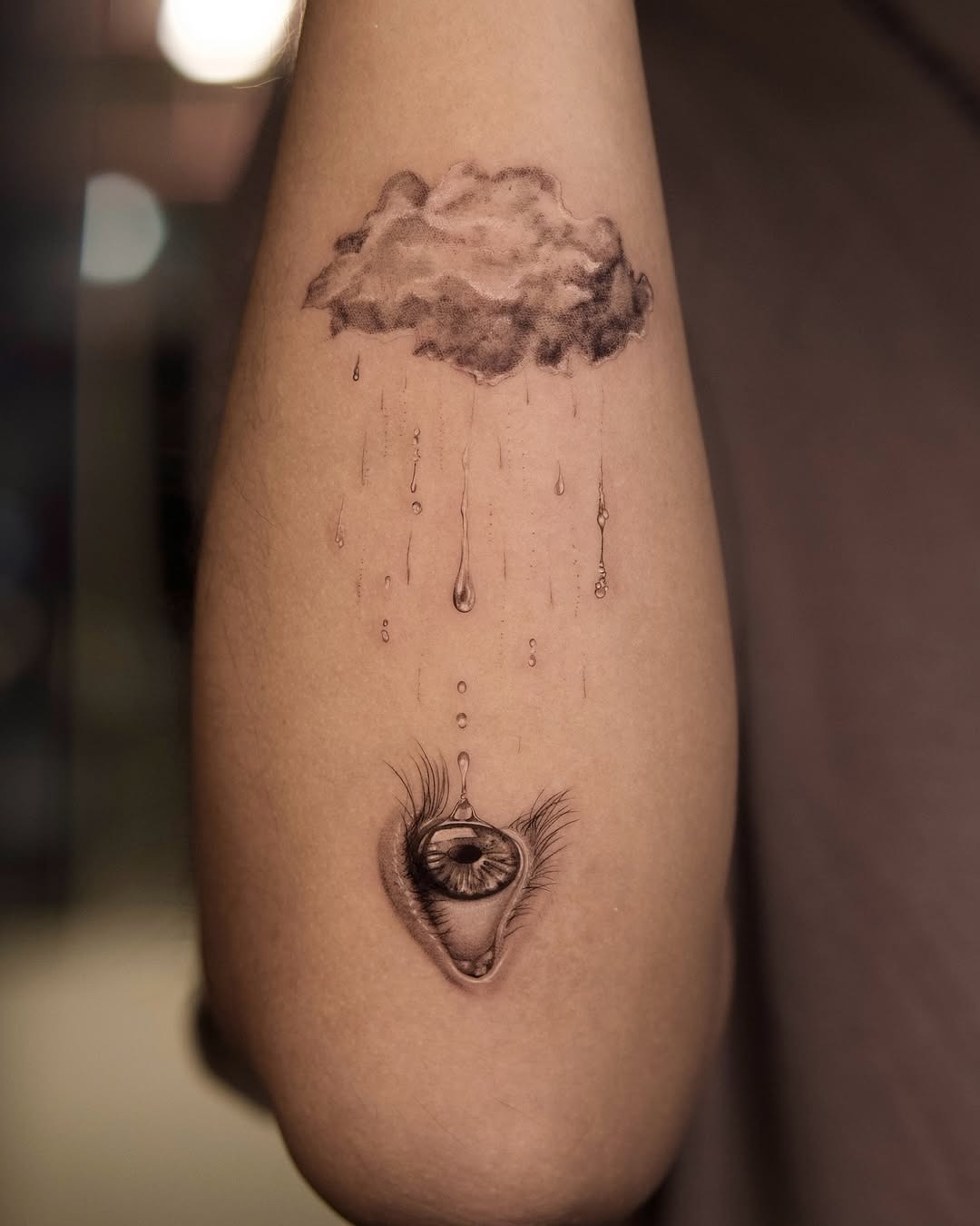 Unique cloud and eye tattoo combination Tattoo Design