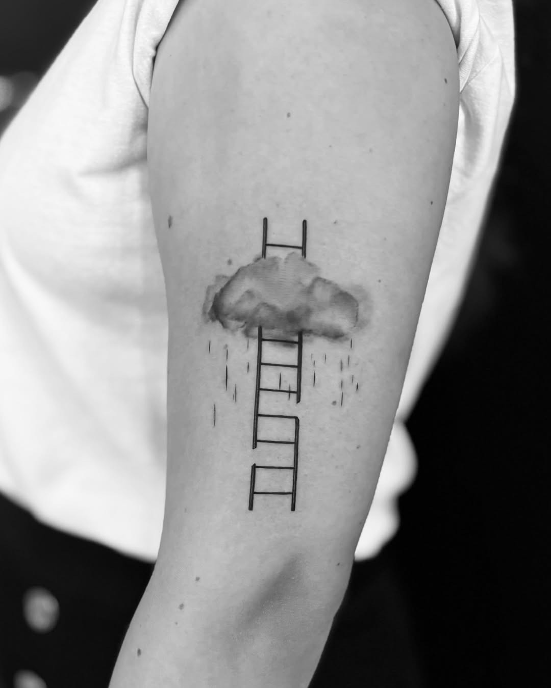 Unique cloud tattoo with a ladder motif Tattoo Design