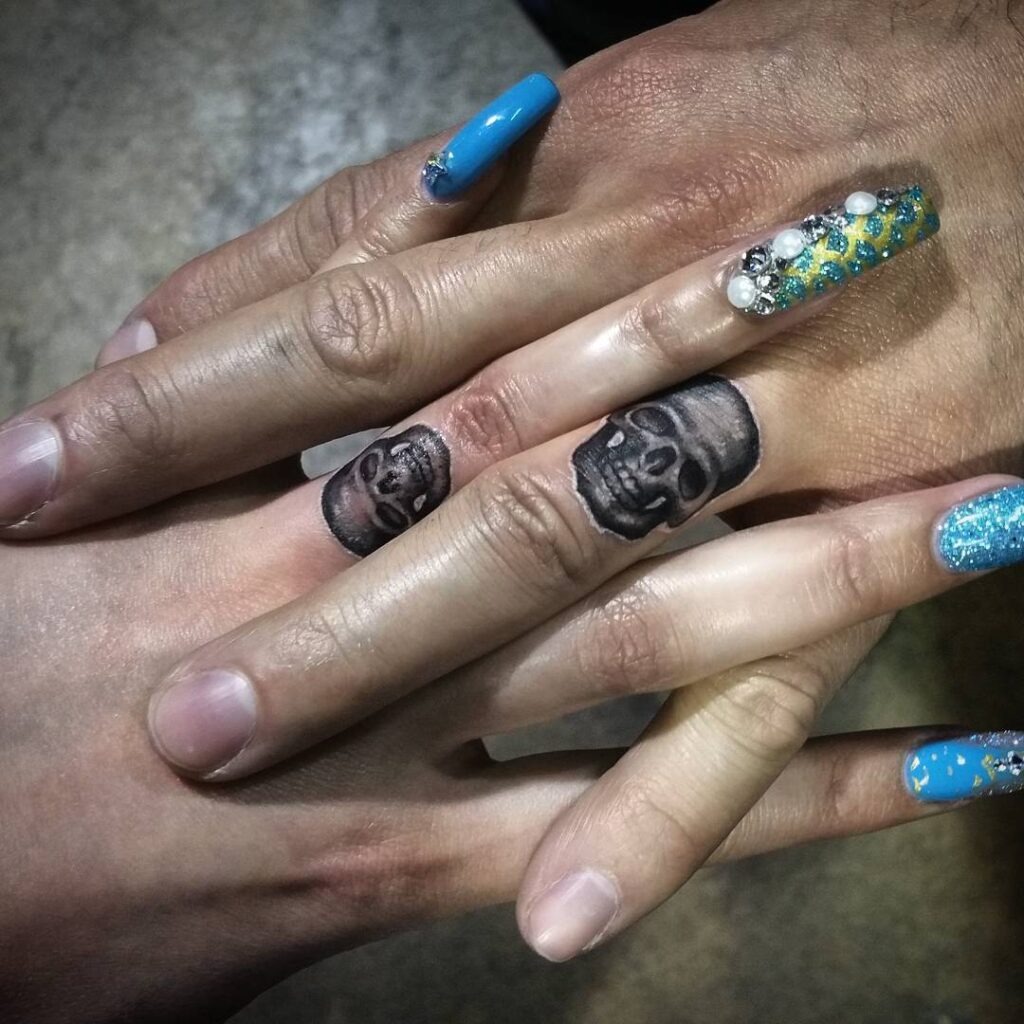 Couple’s Initials Cursive Tattoo Design